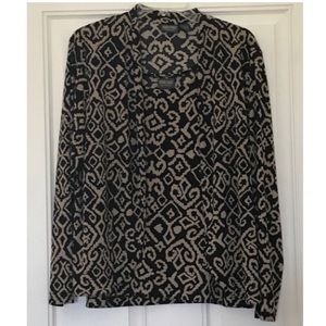 Chico’s 2 Piece Tank Jacket Set Black Tan L/XL